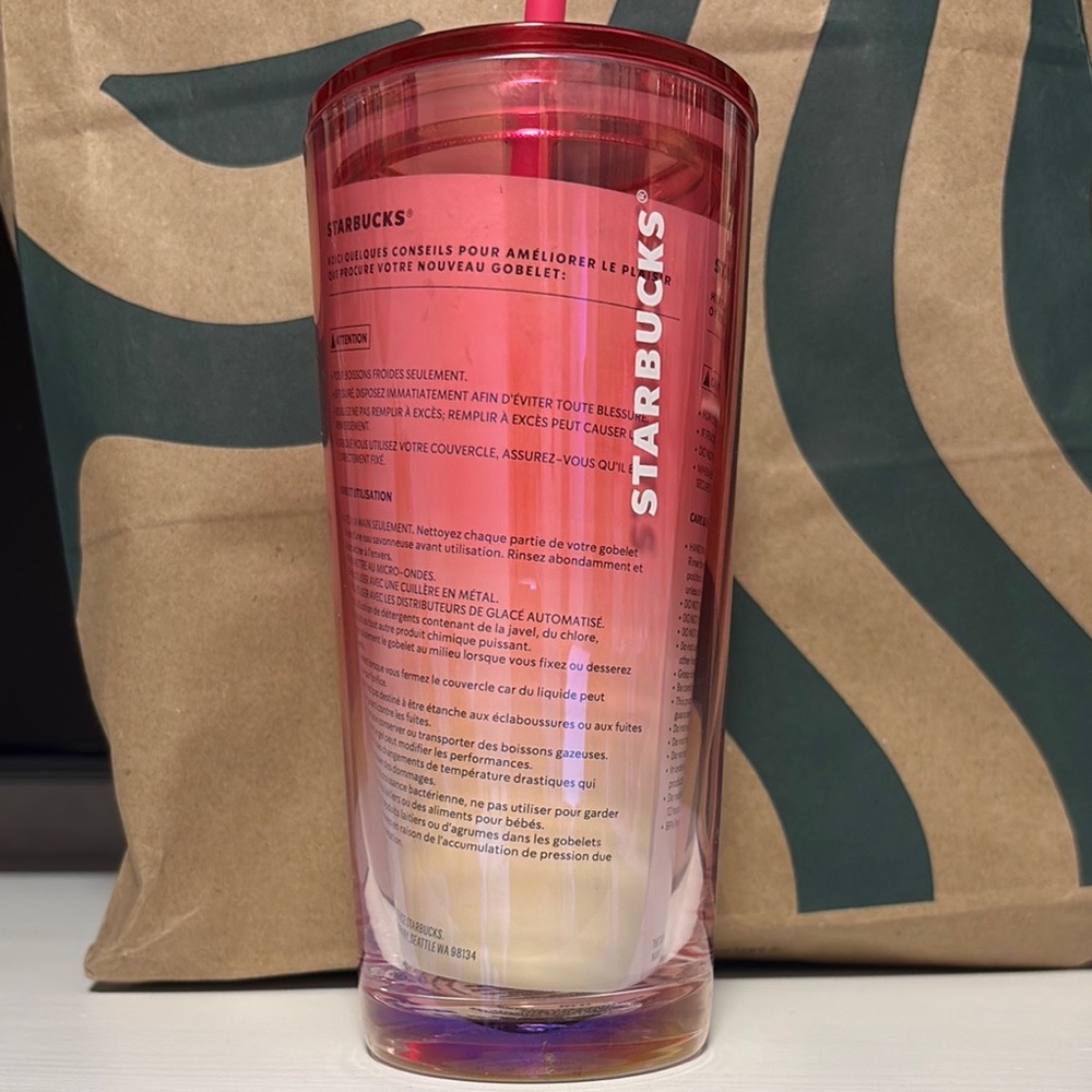 Starbucks Pink Tumbler with Straw